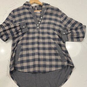 KEREN hart Plaid Tunic in Blue & Gray